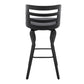 39" Matte Black And Gray Bar Height Swivel Full Back Bar Chair By Homeroots