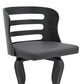 39" Matte Black And Gray Bar Height Swivel Full Back Bar Chair By Homeroots