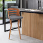 39" Walnut And Gray Bar Height Swivel Full Back Bar Chair By Homeroots | Bar Stools | Modishstore - 9