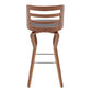 39" Walnut And Gray Bar Height Swivel Full Back Bar Chair By Homeroots | Bar Stools | Modishstore - 5