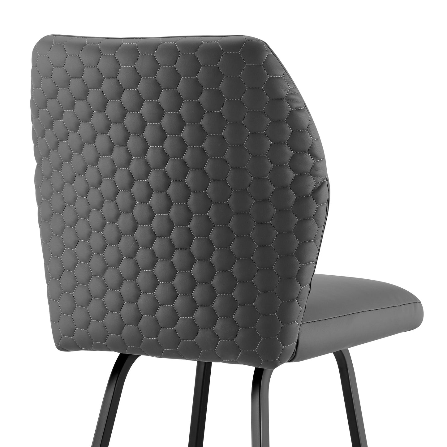 38" Gray Faux Leather And Iron Counter Height Bar Chair By Homeroots | Bar Stools | Modishstore - 8