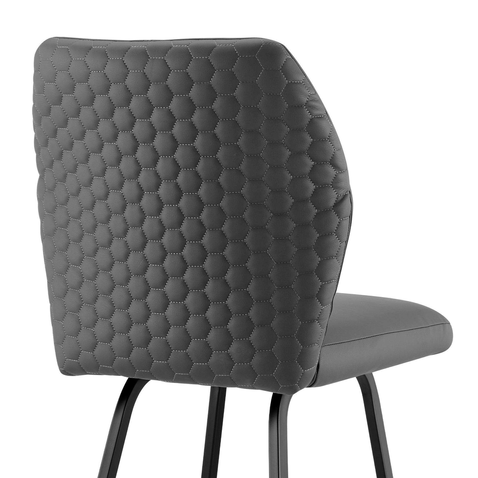 38" Gray Faux Leather And Iron Counter Height Bar Chair By Homeroots | Bar Stools | Modishstore - 8