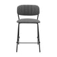 26" Mod Grey Faux Leather Bar Stool with Black Metal Frame By Homeroots | Bar Stools | Modishstore - 3