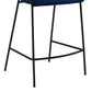 37" Blue Faux Leather And Iron Low Back Counter Height Bar Chair By Homeroots | Bar Stools | Modishstore - 6