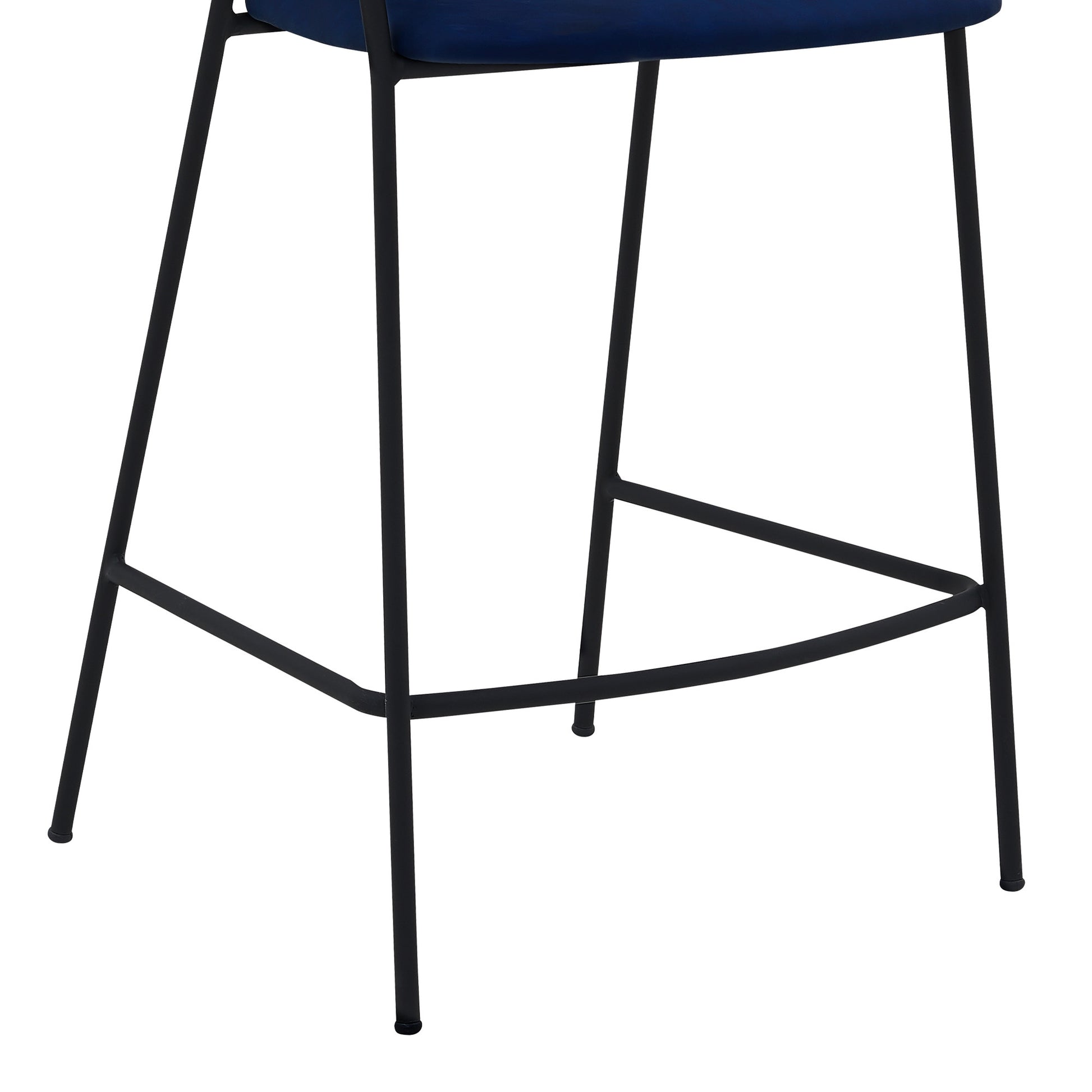 37" Blue Faux Leather And Iron Low Back Counter Height Bar Chair By Homeroots | Bar Stools | Modishstore - 6