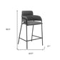 37" Gray Faux Leather And Iron Counter Height Bar Chair By Homeroots
