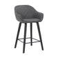 30" Grey Faux Leather Bar Stool with Wooden Frame By Homeroots | Bar Stools | Modishstore - 2