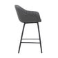 30" Grey Faux Leather Bar Stool with Wooden Frame By Homeroots | Bar Stools | Modishstore - 4