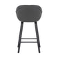 30" Grey Faux Leather Bar Stool with Wooden Frame By Homeroots | Bar Stools | Modishstore - 6