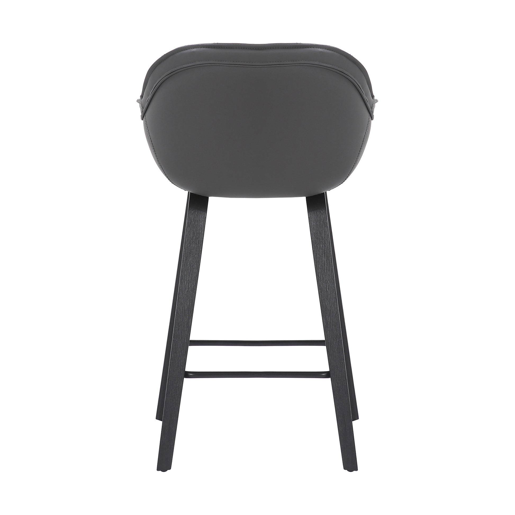 30" Grey Faux Leather Bar Stool with Wooden Frame By Homeroots | Bar Stools | Modishstore - 6