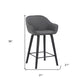 30" Grey Faux Leather Bar Stool with Wooden Frame By Homeroots | Bar Stools | Modishstore - 7