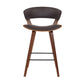 Dark Brown Faux Leather and Wood Modern Bar Stool By Homeroots | Bar Stools | Modishstore - 3