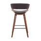 Dark Brown Faux Leather and Wood Modern Bar Stool By Homeroots | Bar Stools | Modishstore - 6