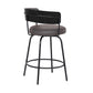 26" Gray Faux Leather Modern Swivel Bar Stool By Homeroots | Bar Stools | Modishstore - 4