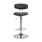 Gray Faux Leather Adjustable Chrome Base Swivel Bar Stool By Homeroots | Bar Stools | Modishstore - 2