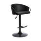 40" Black Faux Leather And Iron Swivel Low Back Adjustable Height Bar Chair With Footrest By Homeroots | Bar Stools | Modishstore