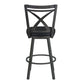 46" Black Faux Leather And Iron Swivel Bar Height Chair By Homeroots | Bar Stools | Modishstore - 2