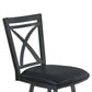 46" Black Faux Leather And Iron Swivel Bar Height Chair By Homeroots