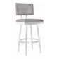 26" Vintage Gray on Stainless Faux Leather Rectangular Swivel Armless Barstool By Homeroots | Bar Stools | Modishstore - 2