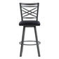 30" Transitional Black Faux Leather Metal Cross Back Bar Stool By Homeroots | Bar Stools | Modishstore - 3