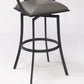 30" Gray Faux Leather and Metal Square Seat Swivel Bar Stool By Homeroots | Bar Stools | Modishstore - 6