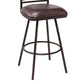 30" Brown Faux Leather Speckled Metal and Maple Wood Bar Stool By Homeroots | Bar Stools | Modishstore - 6