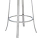 30" Grey Faux Leather Scroll Brushed Stainless Steel Swivel Bar Stool By Homeroots | Bar Stools | Modishstore - 7