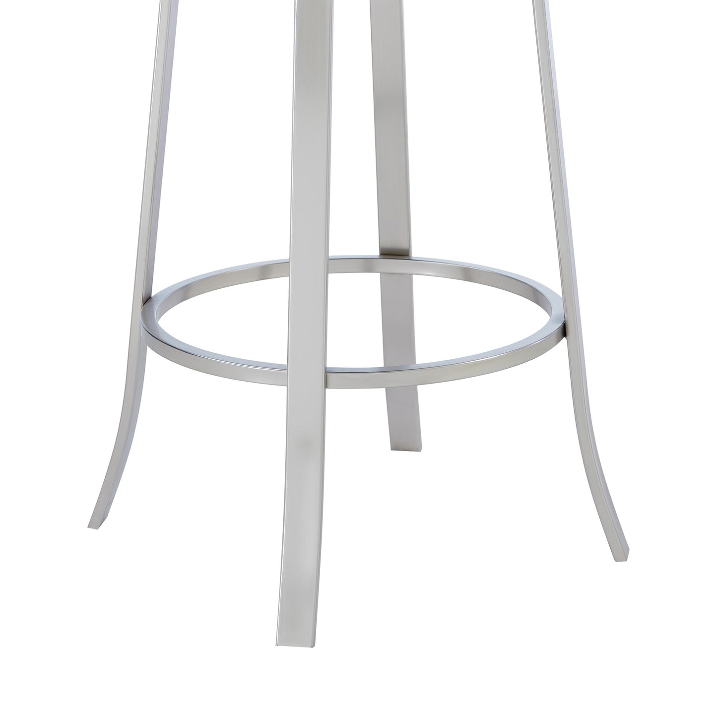 30" Grey Faux Leather Scroll Brushed Stainless Steel Swivel Bar Stool By Homeroots | Bar Stools | Modishstore - 7
