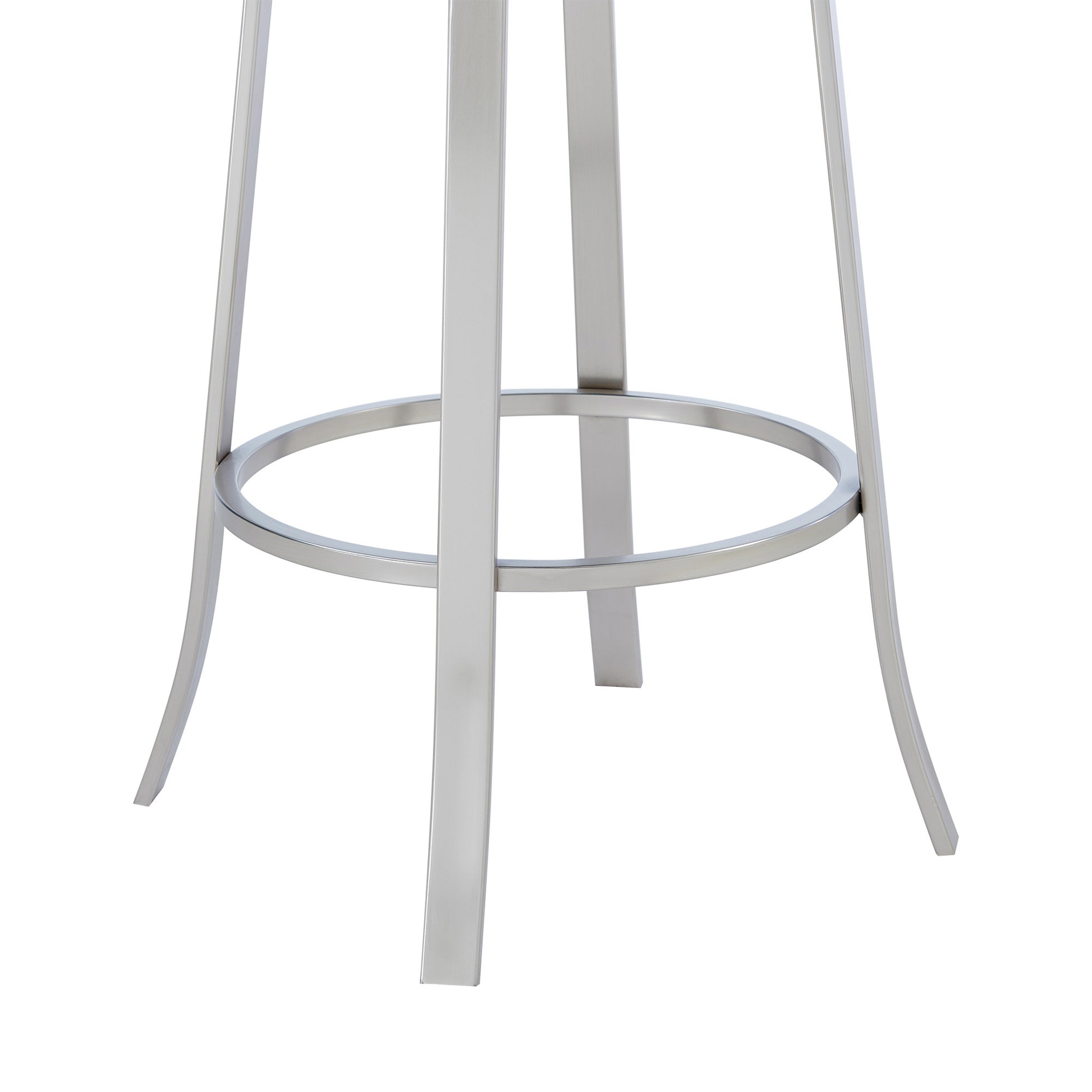 30" Grey Faux Leather Scroll Brushed Stainless Steel Swivel Bar Stool By Homeroots | Bar Stools | Modishstore - 7