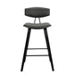 38" Gray And Black Iron Low Back Bar Height Chair With Footrest By Homeroots | Bar Stools | Modishstore - 2