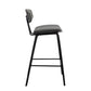 38" Gray And Black Iron Low Back Bar Height Chair With Footrest By Homeroots | Bar Stools | Modishstore - 3