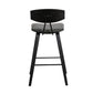 38" Gray And Black Iron Low Back Bar Height Chair With Footrest By Homeroots | Bar Stools | Modishstore - 5