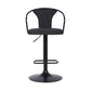 43" Black Faux Leather and Metal Adjustable Height Bar Chair By Homeroots | Bar Stools | Modishstore - 2