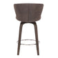 40" Brown Faux Leather And Iron Swivel Bar Height Chair By Homeroots