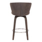 40" Brown Faux Leather And Iron Swivel Bar Height Chair By Homeroots | Bar Stools | Modishstore - 6