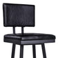 30" Vintage Black on Black Faux Leather Rectangular Swivel Armless Bar Stool By Homeroots | Bar Stools | Modishstore - 5