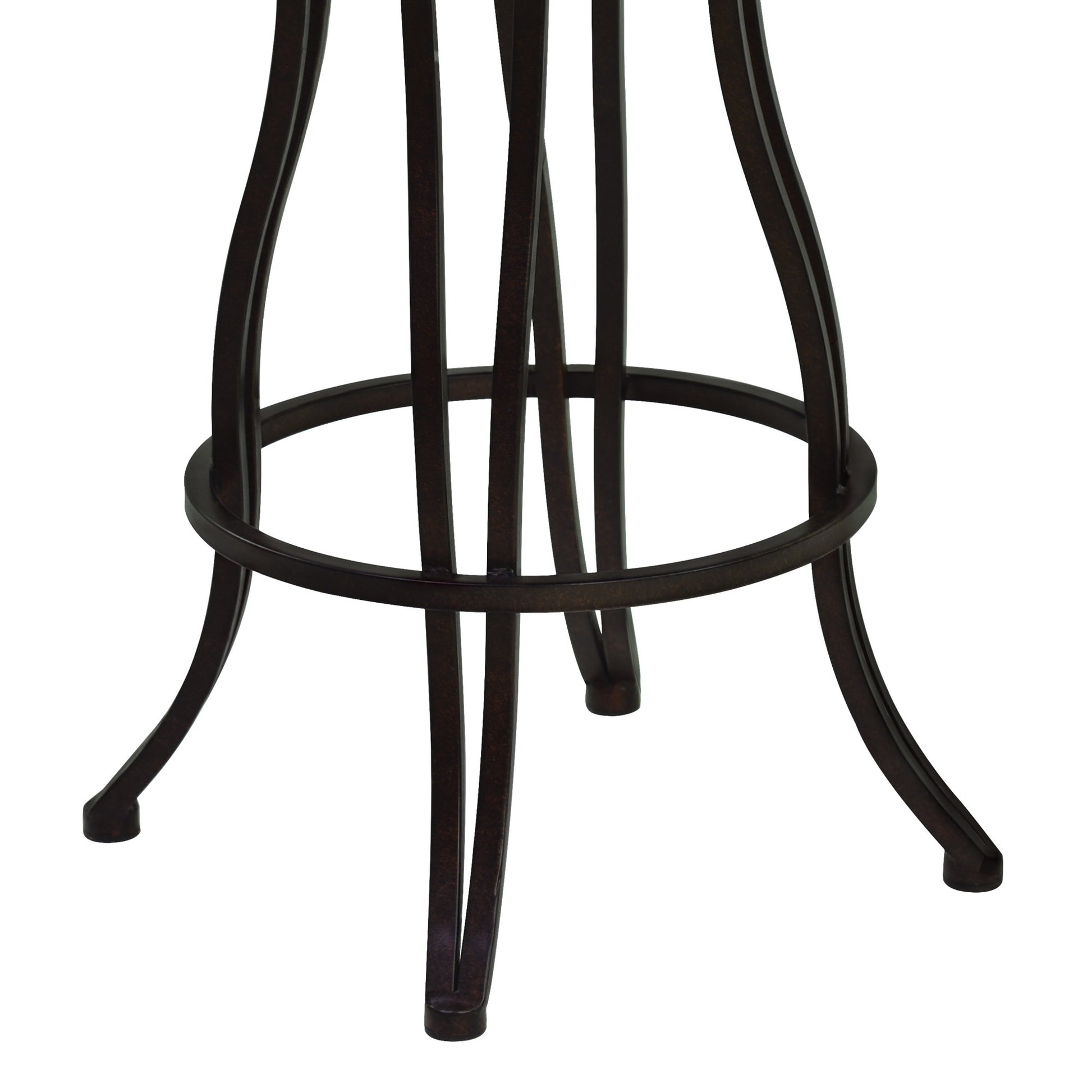 26" Dark Espresso Scroll Back Metal Swivel Bar Stool By Homeroots | Bar Stools | Modishstore - 6
