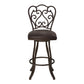30" Dark Espresso Scroll Back Metal Swivel Bar Stool By Homeroots | Bar Stools | Modishstore - 3