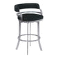 34" Black Brushed Stainless Steel Counter Height Swivel Backless Bar Chair By Homeroots | Bar Stools | Modishstore - 2
