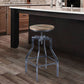 Adjustable Industrial Pine Wood Swivel Bar Stool By Homeroots | Bar Stools | Modishstore