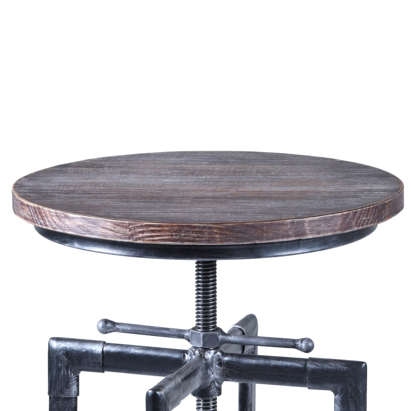 Adjustable Industrial Pine Wood Swivel Bar Stool By Homeroots | Bar Stools | Modishstore - 3