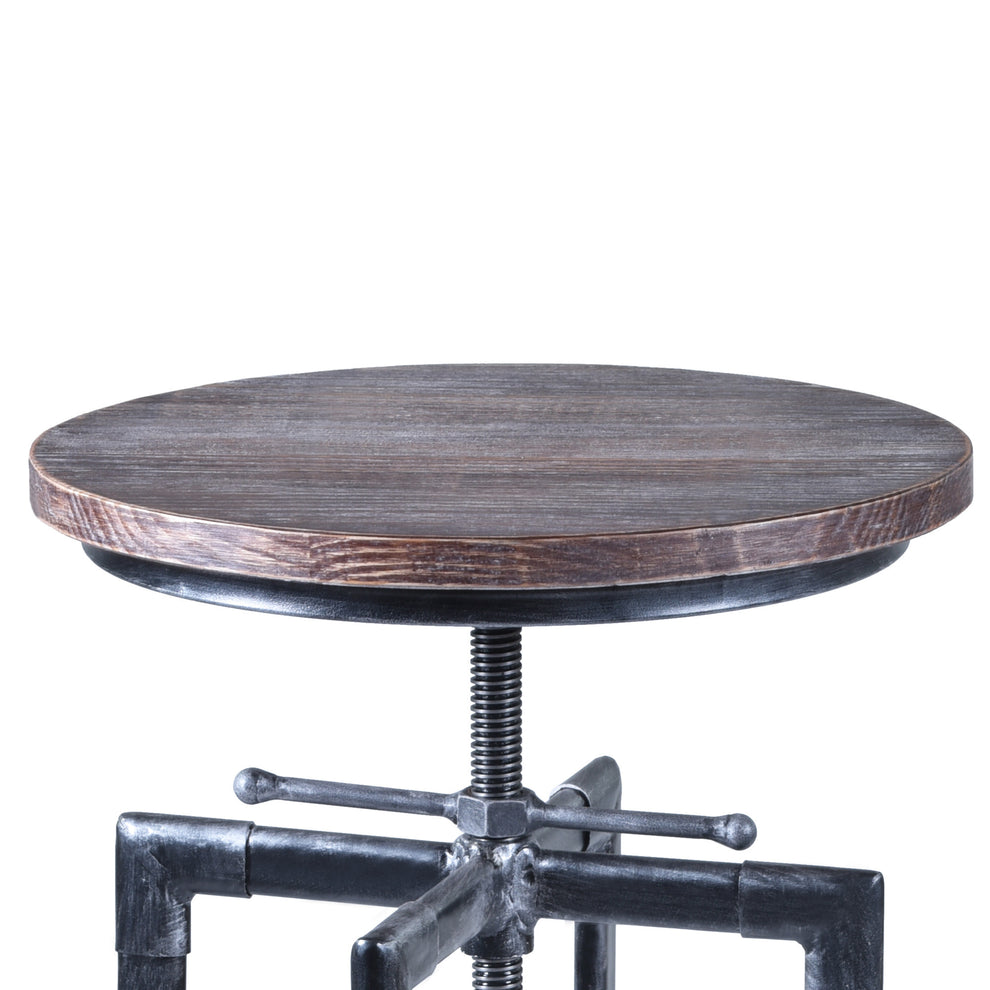 Adjustable Industrial Pine Wood Swivel Bar Stool By Homeroots | Bar Stools | Modishstore - 3