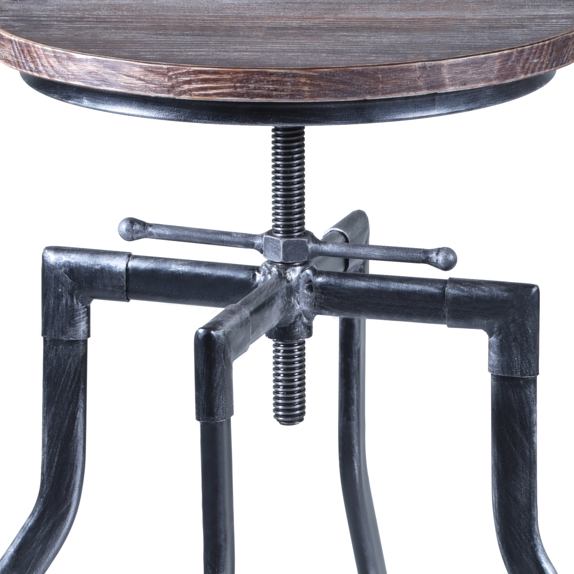 Adjustable Industrial Pine Wood Swivel Bar Stool By Homeroots | Bar Stools | Modishstore - 4