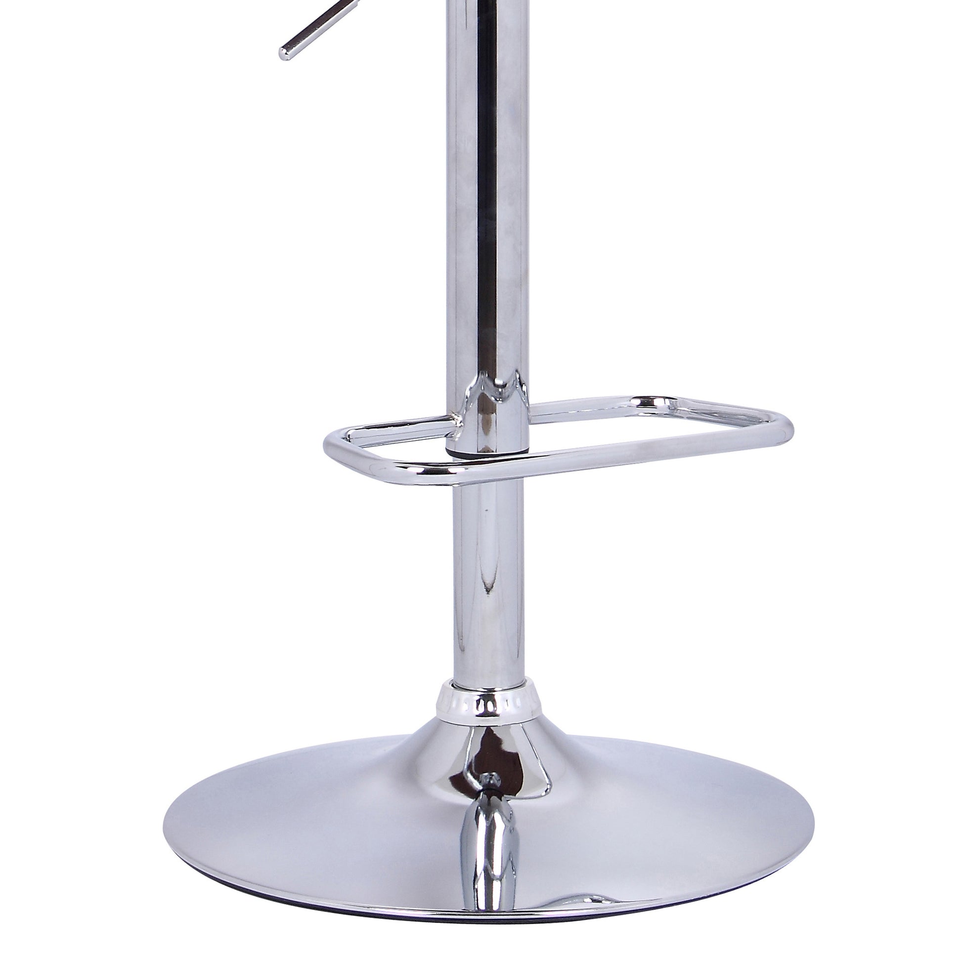 Cream Faux Leather Walnut and Chrome Adjustable Swivel Bar Stool By Homeroots | Bar Stools | Modishstore - 7