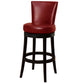 26" Red Faux Leather Round Seat Black Wood Swivel Armless Bar Stool By Homeroots | Bar Stools | Modishstore - 4