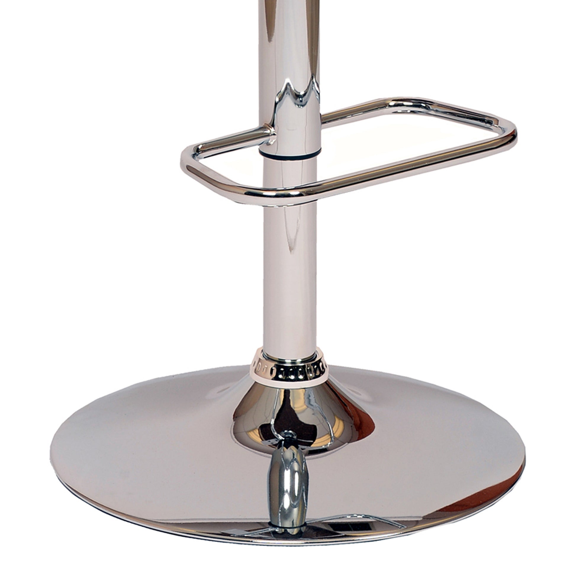 Cream Upholstered Chrome Base Adjustable Bar Stool By Homeroots | Bar Stools | Modishstore - 4
