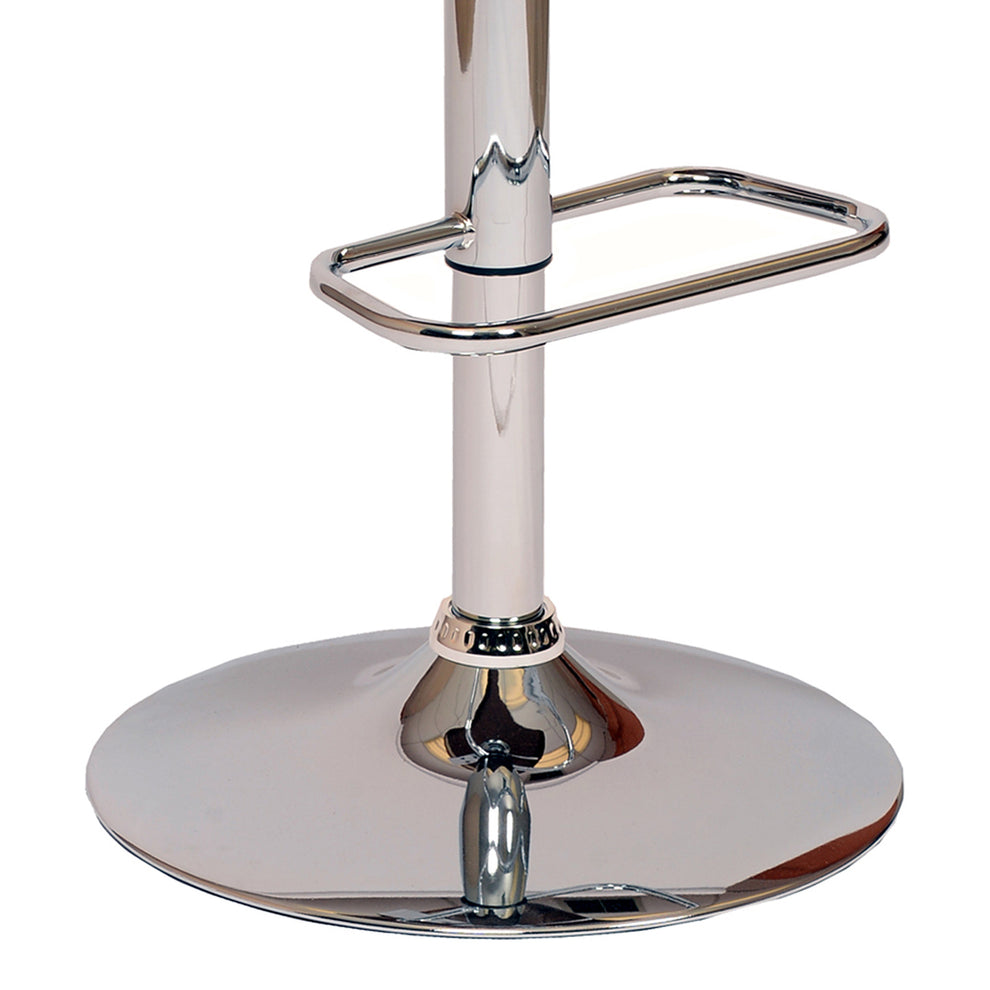 Cream Upholstered Chrome Base Adjustable Bar Stool By Homeroots | Bar Stools | Modishstore - 4