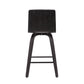 30” Gray Faux Leather Black Wooden Swivel Bar Stool By Homeroots | Bar Stools | Modishstore - 6