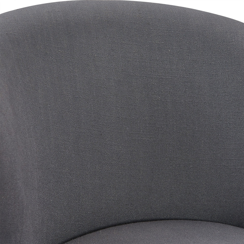 26" Grey Espresso Wood Fabric Swivel Bar Stool By Homeroots | Bar Stools | Modishstore - 9