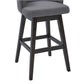 30" Grey Espresso Wood Fabric Swivel Bar Stool By Homeroots | Bar Stools | Modishstore - 7
